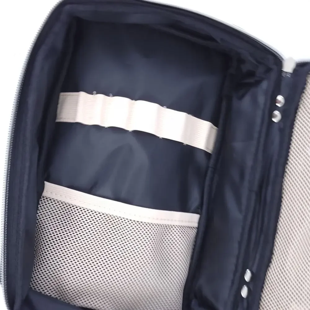 NEW Hanging Cosmetic Toiletry Organizer Black, Lightweight, Zip Pockets, Clear